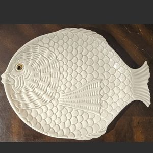 Fitz & Floyd Fish Platter 1975 Vintage 12.5" x 9.5" Hand Painted